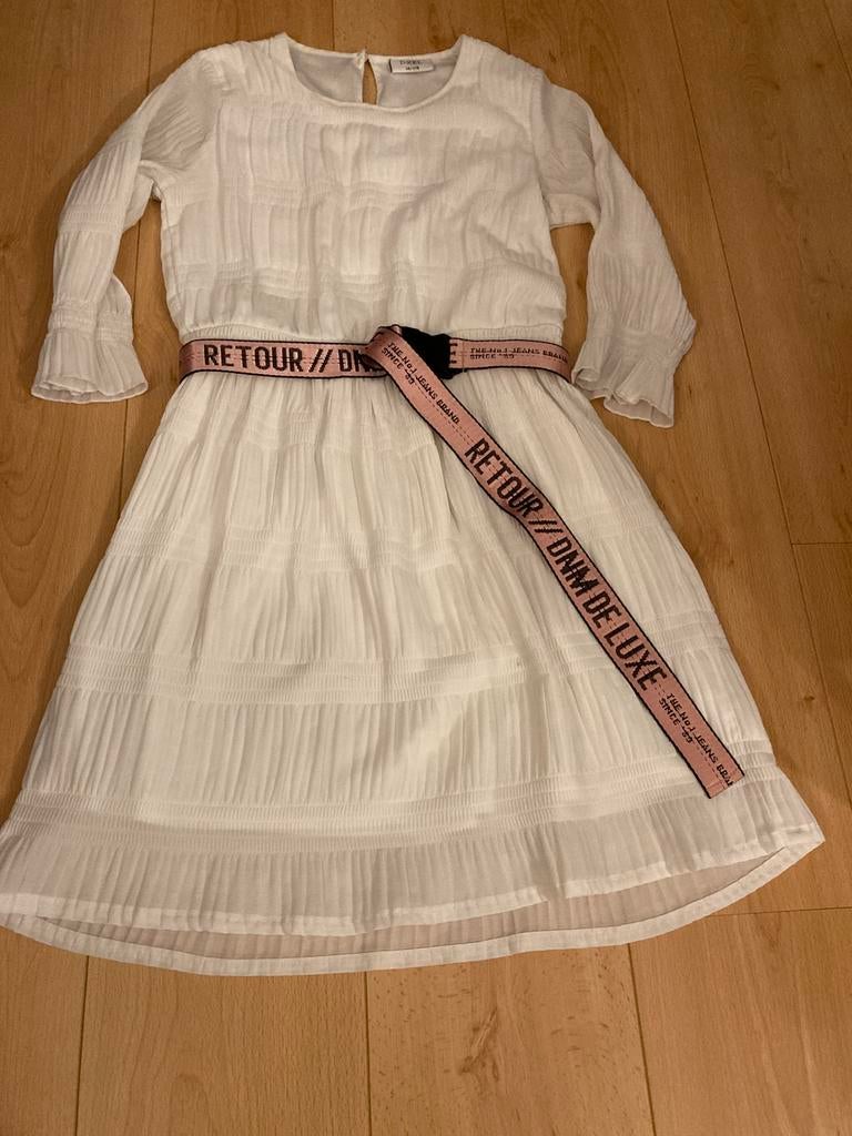 Prachtige witte jurk D-XEL maat 176, Kinderen en Baby's, Kinderkleding | Maat 176, Ophalen of Verzenden, Zo goed als nieuw, Meisje