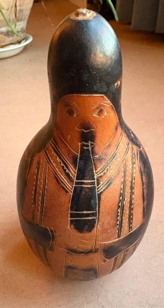 Mooi bewerkte kalebas, Peru, Antiek en Kunst, Kunst | Niet-Westerse kunst, Ophalen of Verzenden