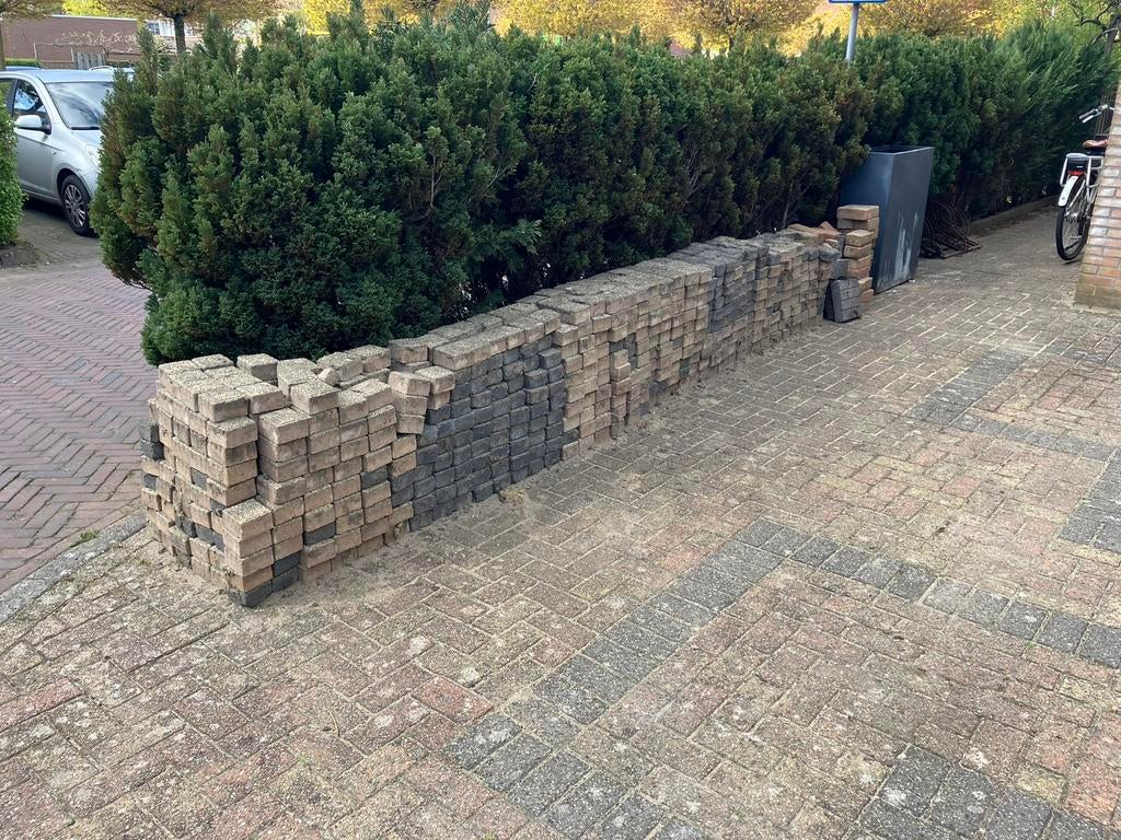 Gratis af te halen koppelstones, Tuin en Terras, Tegels en Klinkers, Ophalen, Zo goed als nieuw, Beton, Klinkers