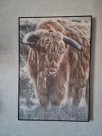 Schilderij op doek van bizon - 53x77 cm, Ophalen, Gebruikt, 50 tot 75 cm, Schilderij
