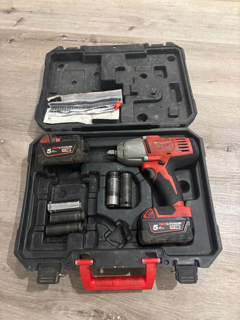 Milwaukee HD18 HIWF-402C Accu slagmoersleutel, Doe-het-zelf en Verbouw, Gereedschap | Overige machines, Ophalen of Verzenden, Gebruikt