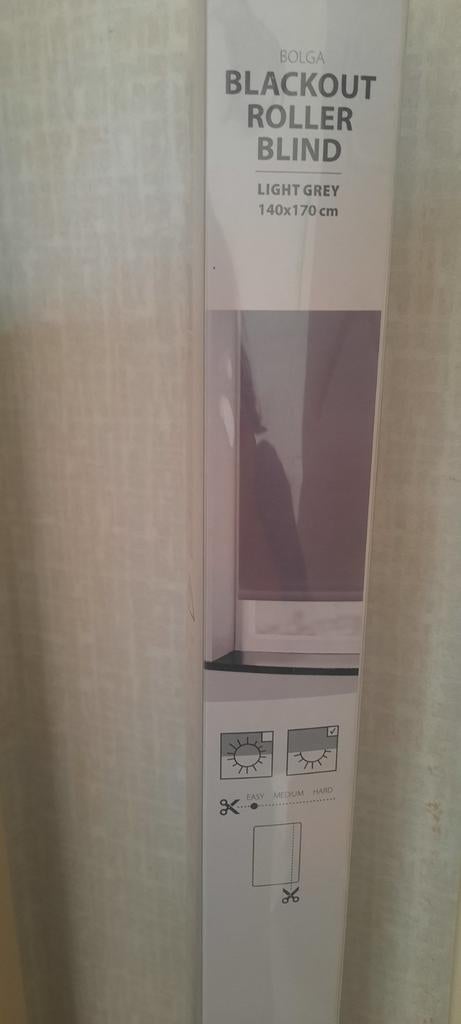 Rolgordijn 140 x 170 cm grijs, Ophalen, 100 tot 150 cm, Nieuw, Grijs
