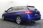 Peugeot 308 SW 1.2 PureTech GT-line |Pano|Camera| (bj 2019), Auto's, Peugeot, Gebruikt, 1199 cc, Blauw, Leder en Stof