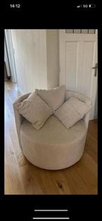 Ronde fauteuil stoel creme teddy stof 1 jaar oud zitmaxx, Ophalen, 75 tot 100 cm, Zo goed als nieuw, Stof