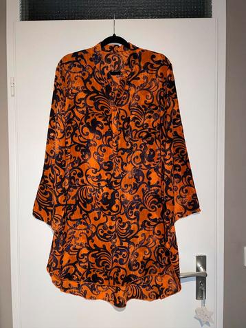 Dames boho terrakotta oranje lange blouse tuniek jurk mt 42 beschikbaar voor biedingen