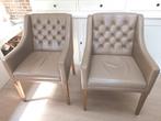 4 leren eetstoelen, Ophalen, Gebruikt, Bruin, Leer