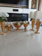 Vazen set bladgoud, Huis en Inrichting, Woonaccessoires | Vazen, Ophalen, Overige kleuren, Aardewerk of Porselein, Zo goed als nieuw