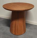 Salontafel Solana mangohout naturel lattenpatroon 50 cm., Ophalen, Solana, Rond, 50 tot 100 cm