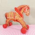 Vintage houten speelgoed paard jaren 50/60 oud retro 22 x 30, Gebruikt, Onbekend, Ophalen of Verzenden, Duw- of Trekspeelgoed