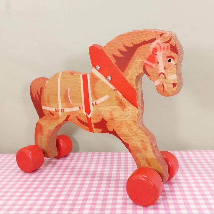 Vintage houten speelgoed paard jaren 50/60 oud retro 22 x 30, Kinderen en Baby's, Speelgoed | Houten speelgoed, Gebruikt, Duw- of Trekspeelgoed