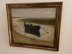 Olieverfschilderij Boot - Gesigneerd Miller, Antiek en Kunst, Ophalen