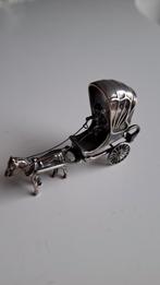 Zilveren miniatuur huifkar met paard - 23,24 gram, Antiek en Kunst, Ophalen of Verzenden