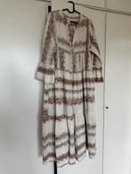 Aztek maxi jurk met print onesize maat wit bruin, Maat 38/40 (M), Ophalen of Verzenden, Onder de knie, Wit