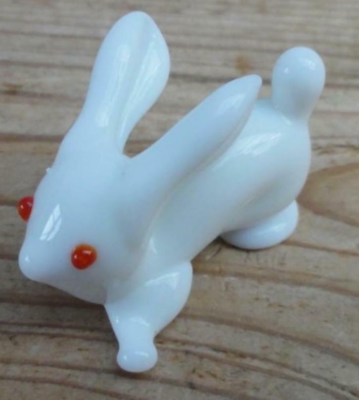 Glas geblazen konijntje/ haasje, Verzamelen, Beelden en Beeldjes, Gebruikt, Dier, Ophalen of Verzenden