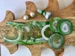 Unieke groen goud onderzetter groentinten glitter Epoxy Art, Ophalen, Nieuw, Glas of Kopje
