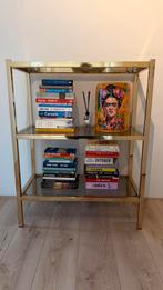 Messing kast goud rookglas, Ophalen, 50 tot 100 cm, Zo goed als nieuw, 25 tot 50 cm