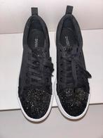 Zwarte glitter sneakers met witte zool, Ophalen of Verzenden, Zo goed als nieuw, Zwart, Sneakers of Gympen