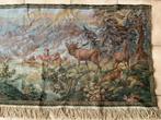 Globelin vintage wandtapijt herten bos rivier 165 cm x 71 cm, Gebruikt, 150 tot 200 cm, Rechthoekig, 50 tot 100 cm