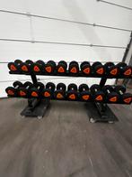 Ziva Rubberen Pu Dumbells 12kg t/m 30kg + Life Fitness Rek, Ophalen, Zo goed als nieuw, Dumbbell