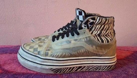 Vans Sk8-Hi Reissue Cap 'Mixed Animal' (Rare/Deconstructed), Zwart, Ophalen of Verzenden, Sneakers of Gympen, Gedragen