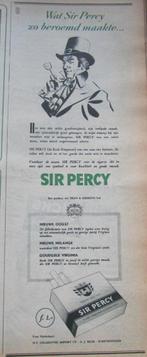 knipsel  SIR PERCY sigaretten   1953, Verzamelen, Tijdschriften, Kranten en Knipsels, Ophalen of Verzenden, 1940 tot 1960, Nederland