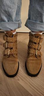Bruine enkellaarsjes met gespen. Maat 38, Bruin, Lage of Enkellaarzen, Ophalen of Verzenden, Onbekend