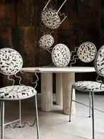 Set (4) Eetkamer stoelen Memphis Style, Ophalen, Stof, Vier