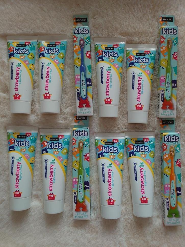 8x Sence kinder tandpasta + 4x Sence kids tandenborstel, Kinderen en Baby's, Overige Kinderen en Baby's, Nieuw, Ophalen of Verzenden