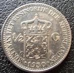 1930 Wilhelmina ½ Gulden Zilver, ½ gulden, Zilver, Ophalen of Verzenden, Koningin Wilhelmina
