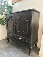 Zwart barok kastje met sierlijke poten en ornamenten, Antiek en Kunst, Ophalen