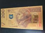 200 zloty Polen vergoude, Ophalen of Verzenden, Polen, Los biljet