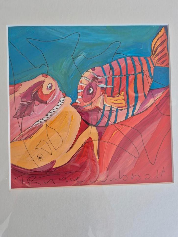 Kleurrijk Schilderij van Trijnie Wubbolt "Precious Friends", Antiek en Kunst, Kunst | Schilderijen | Klassiek, Ophalen