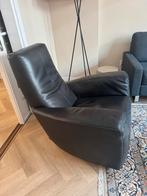 Label Gerard van den Berg fauteuil zwart leer, Huis en Inrichting, Ophalen, Zo goed als nieuw, Leer