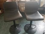 2 grijze barkrukken  (BRONX 71), In hoogte verstelbaar, 60 tot 90 cm, Leer, Ophalen of Verzenden