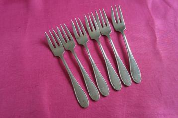 6 gebakvorkjes,taartvorkjes 11,4cm Gero Zilmeta 556 art deco beschikbaar voor biedingen