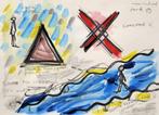 Werk op papier van Michiel Brink (Scheveningen 1949), Minder dan 50 cm, Tekening, Nieuw, Ophalen of Verzenden