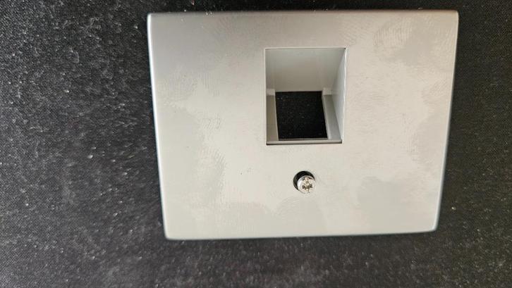 Berker K5 rvs afdekplaat RJ-45, Doe-het-zelf en Verbouw, Elektra en Kabels, Nieuw, Overige typen, Ophalen of Verzenden