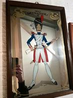 Zeldzame Vintage Bar Spiegel "French Grenadier 1815", Ophalen of Verzenden, Rechthoekig, Minder dan 50 cm, Minder dan 100 cm