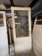 Oude binnendeur met glas in lood - opknapper, Ophalen, Gebruikt, 80 tot 100 cm, Binnendeur