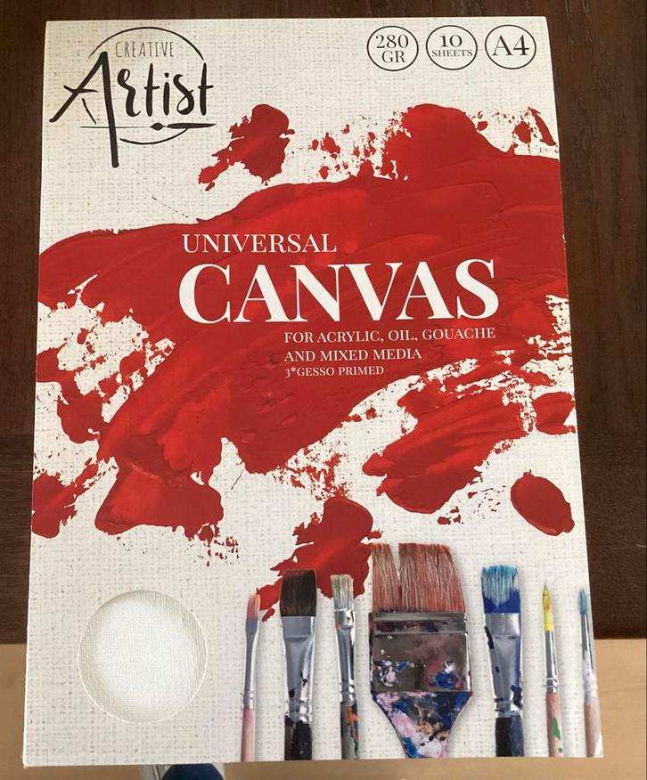 Canvas Papier Blok A4 - 10 Vel, Hobby en Vrije tijd, Schilderen, Nieuw, Doek, Ophalen of Verzenden