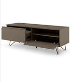 Tv meubel - grijs met bronskleurige pootjes, Huis en Inrichting, Kasten | Televisiemeubels, 100 tot 150 cm, Zo goed als nieuw