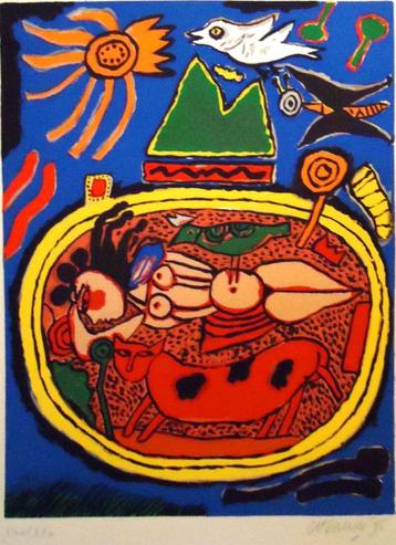 Guillaume Corneille (1922) Kleur Litho "Huit Chats " Ges Gen beschikbaar voor biedingen