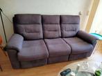 Electrische relax Bank 3 zits grijs+ Bankhoes, Huis en Inrichting, Ophalen, Driepersoons, 75 tot 100 cm, Zo goed als nieuw