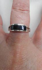 Zilveren vintage ring met onyx maat 19.5 nr.1312, Verzenden, 19 tot 20, Zo goed als nieuw, Dame