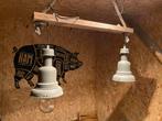 Unieke Houten Hanglamp met Touw, Antiek en Kunst, Antiek | Lampen, Ophalen of Verzenden