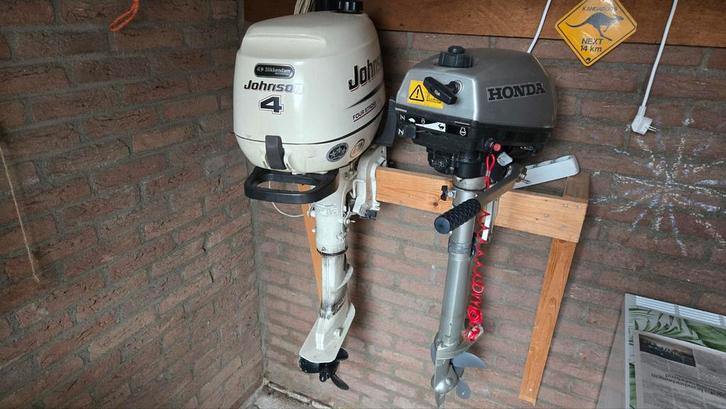 Honda 2 pk (werkend) & Johnson 4 pk (defect), Tuin en Terras, Bosmaaiers, Gebruikt, Benzine, Ophalen