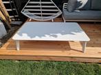 Witte lage salontafel voor buiten en binnen 85 x 140, Huis en Inrichting, Tafels | Salontafels, Ophalen, 50 tot 100 cm, Zo goed als nieuw
