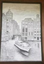 orig. tek. kolkje Amsterdam rondvaartboot Hilda 3 gesign., Antiek en Kunst, Ophalen
