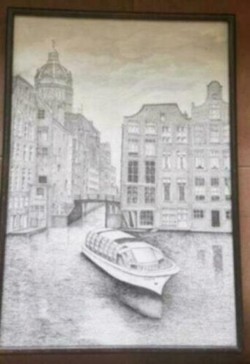 orig. tek. kolkje Amsterdam rondvaartboot Hilda 3 gesign. beschikbaar voor biedingen