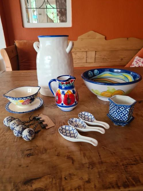 Divers aardewerk in blauwe tinten., Antiek en Kunst, Antiek | Keramiek en Aardewerk, Ophalen of Verzenden